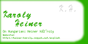 karoly heiner business card